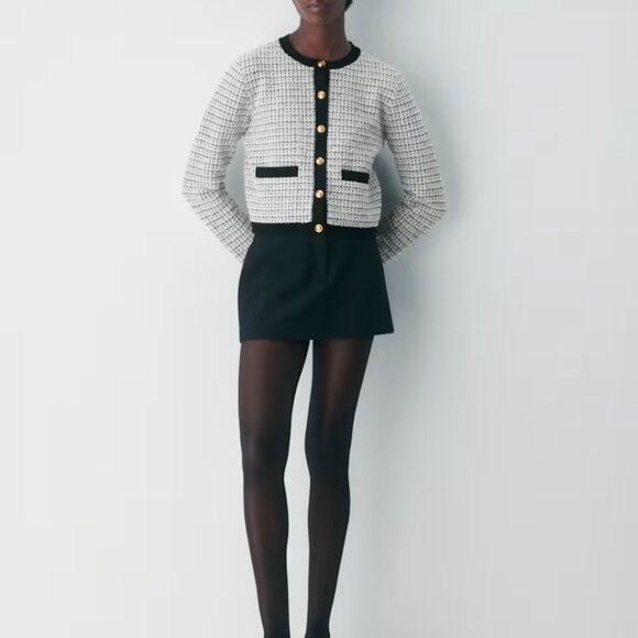 NWT Aritzia APPROACH Long Sleeve Tweed Cardigan XS - Picture 2 of 7